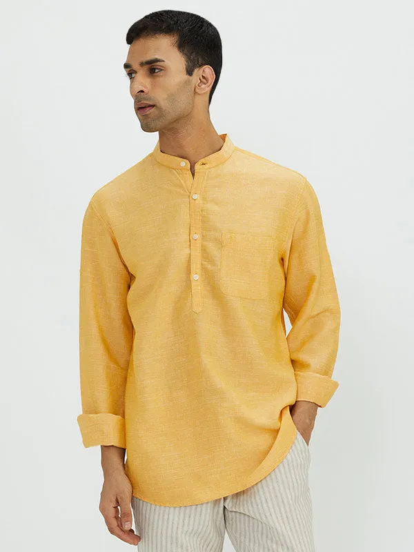 Men Solid Full Sleeve Cotton Blend Shirt Anti Pilling Treatment