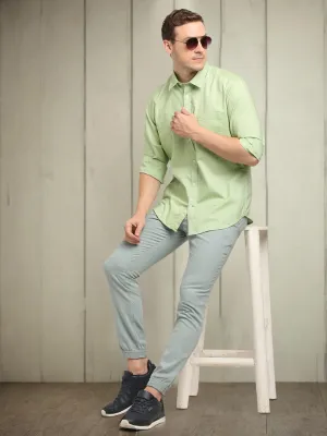 Men Solid Full Sleeve Cotton Shirt Cocktail Event Static Dissipating Fiber