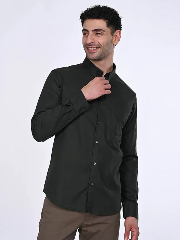 Men Solid Full Sleeve Cotton Shirt Fashionable Layer