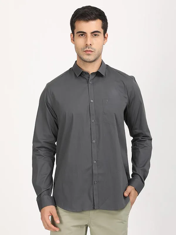 Men Solid Full Sleeve Cotton Stretch Shirt quick dry
