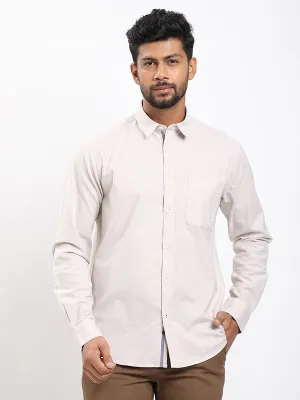 Effortless Comfort Men Solid Full Sleeve Cotton Stretch Shirt