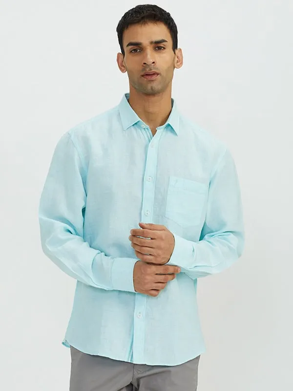 Men Solid Full Sleeve Linen Shirt Perfect Layer