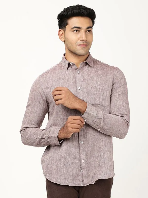 Textured Finish Mix-And-Match Men Solid Full Sleeve Linen Shirt