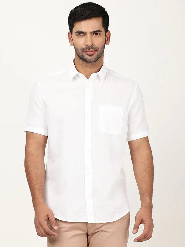 Men Solid Half Sleeve Cotton Blend Shirt Chill Wear hypoallergenic