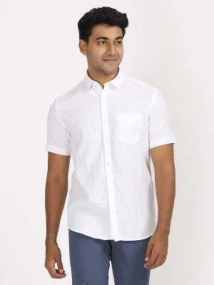 Quick Release Cuffs Asymmetrical Cut Men Solid Half Sleeve Cotton Shirt