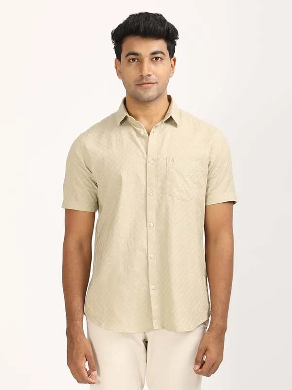 Holiday Travel Sustainable Choice Men Solid Half Sleeve Cotton Shirt