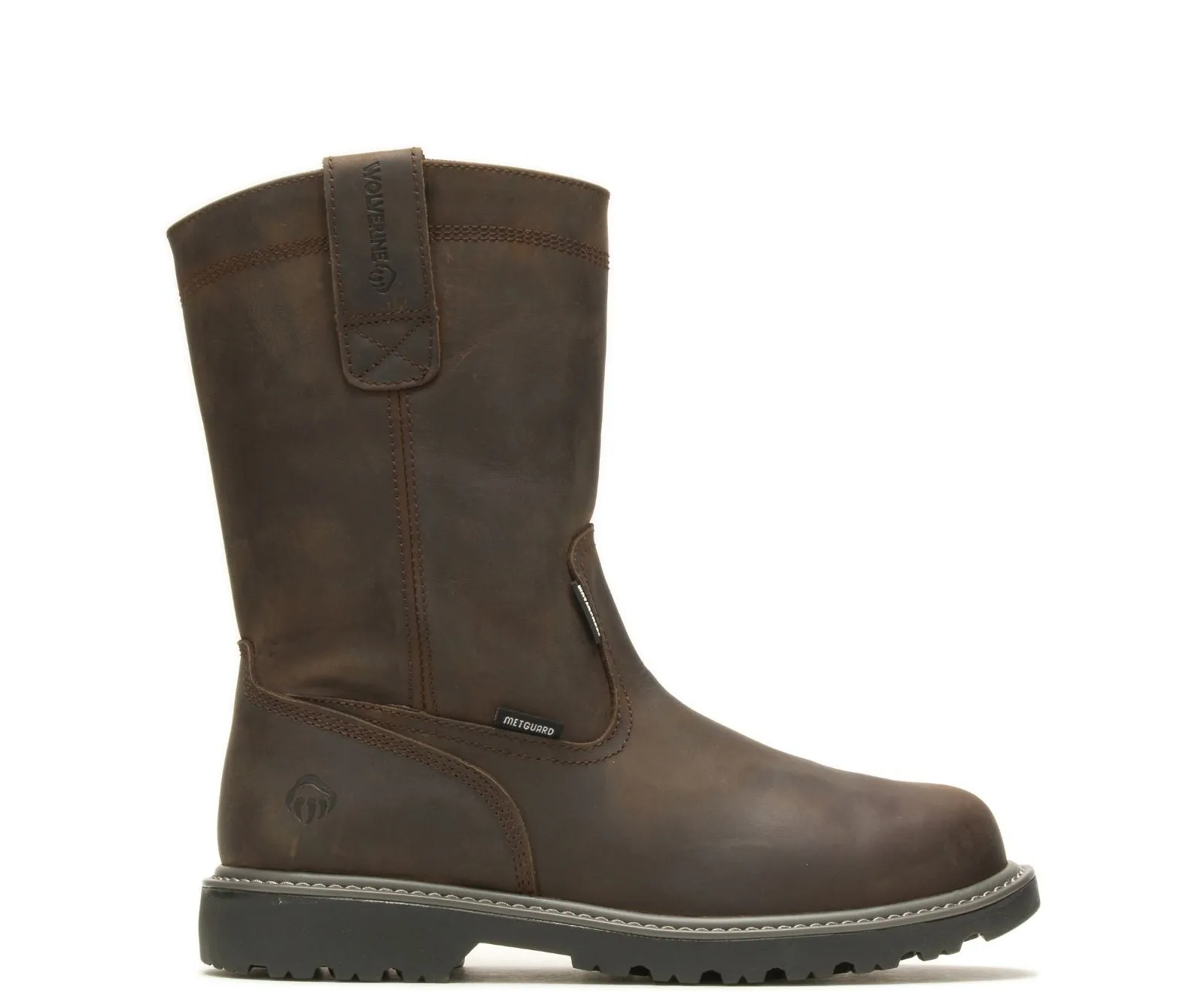 Men's Floorhand Met-Guard Steel-Toe Wellington Work Boot Non Marking Tread Brogue Detail