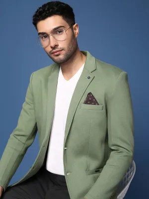 Men's Green Slim Fit Single Breasted Blazer Weekend Casual Fit Buttery Soft Handfeel