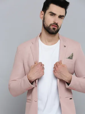 Cool Tone Men's Pink Solid Single-Breasted Blazers