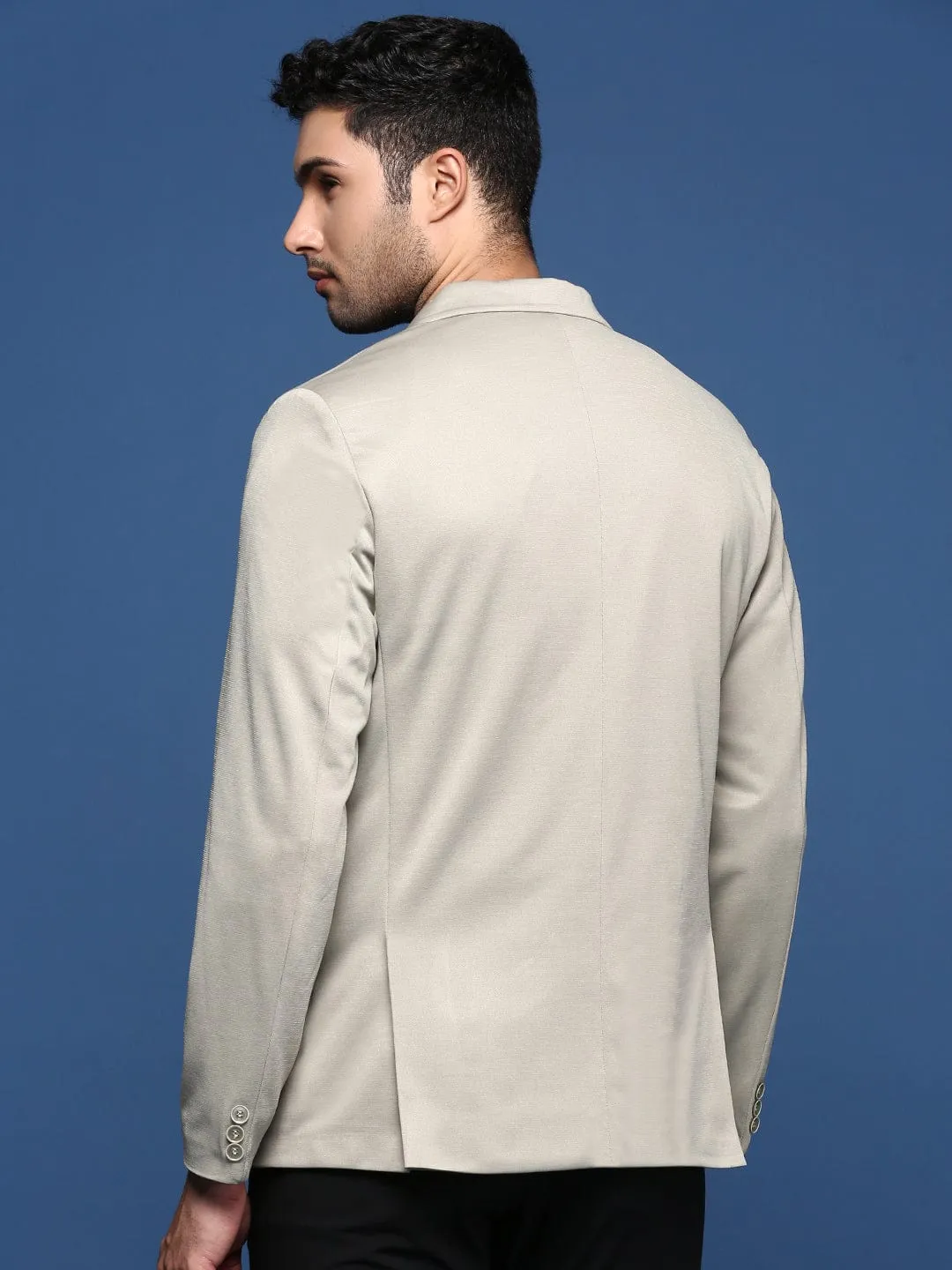 Camo Print Men's Sea Green Notched Lapel Slim Fit Single Breasted Cotton Blazers