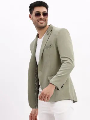 Men's Sea Green Single Breasted Notched Lapel Collar Casual Blazer All Day Wear Roll up sleeves