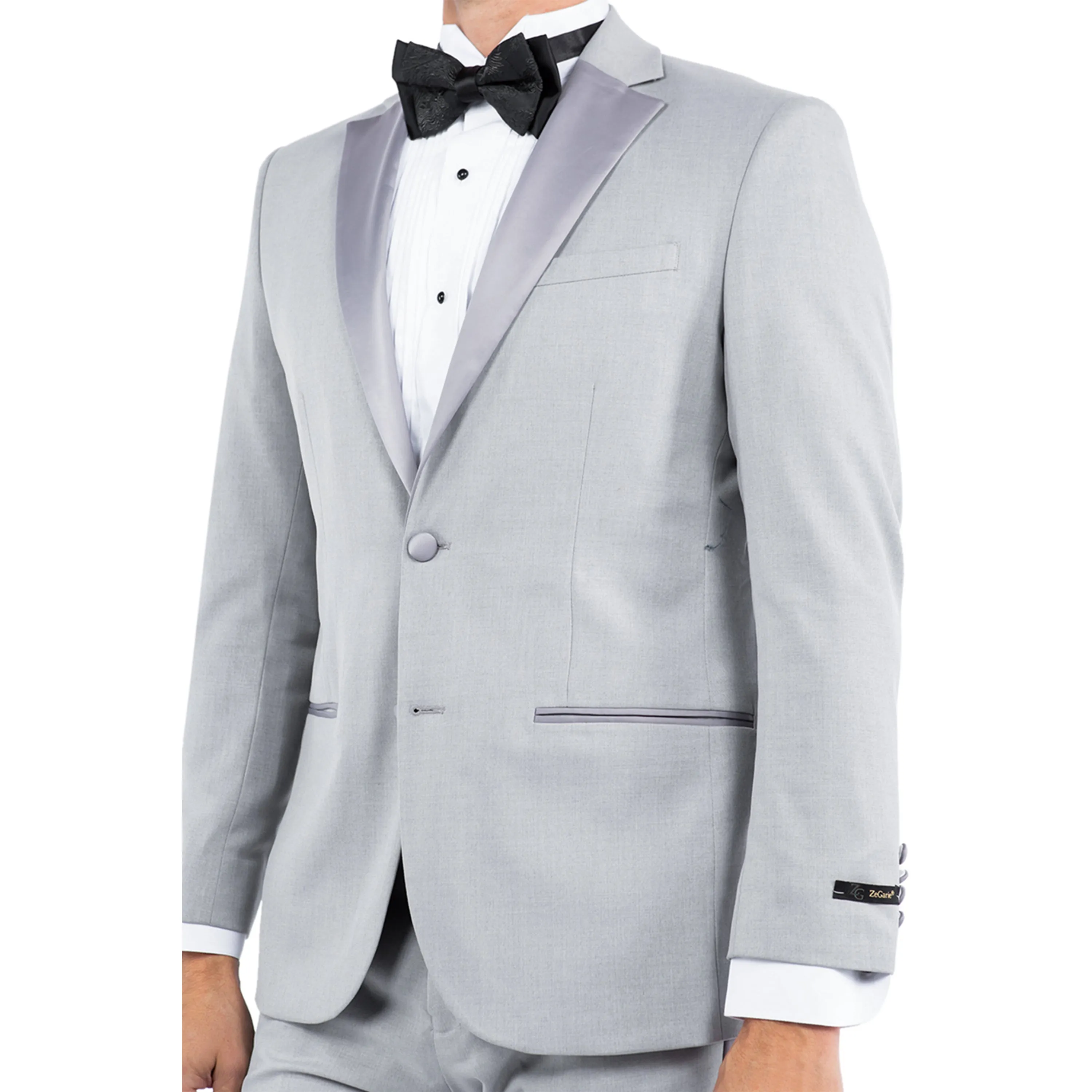 Travel Light Fit Men's Tailored-Fit Suits Separates Tuxedo Jacket w/ Notch Lapel