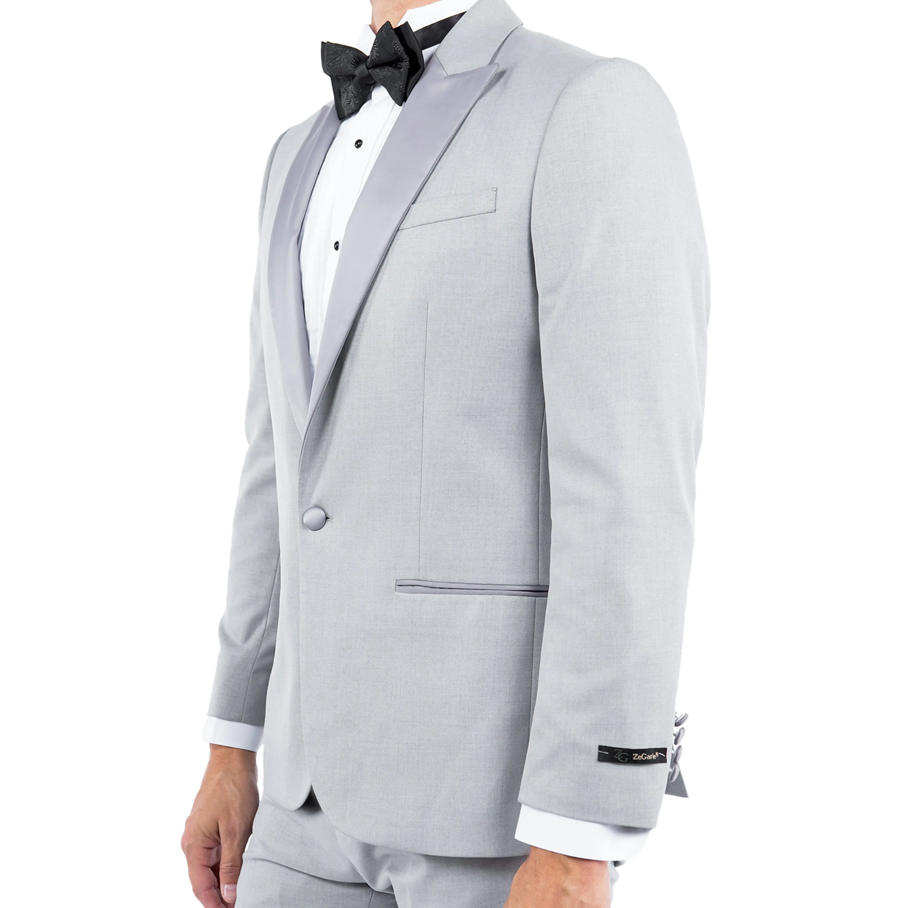 Men's Tailored-Fit Suits Separates Tuxedo Jacket w/ Peak Lapel Heat Retention Lining