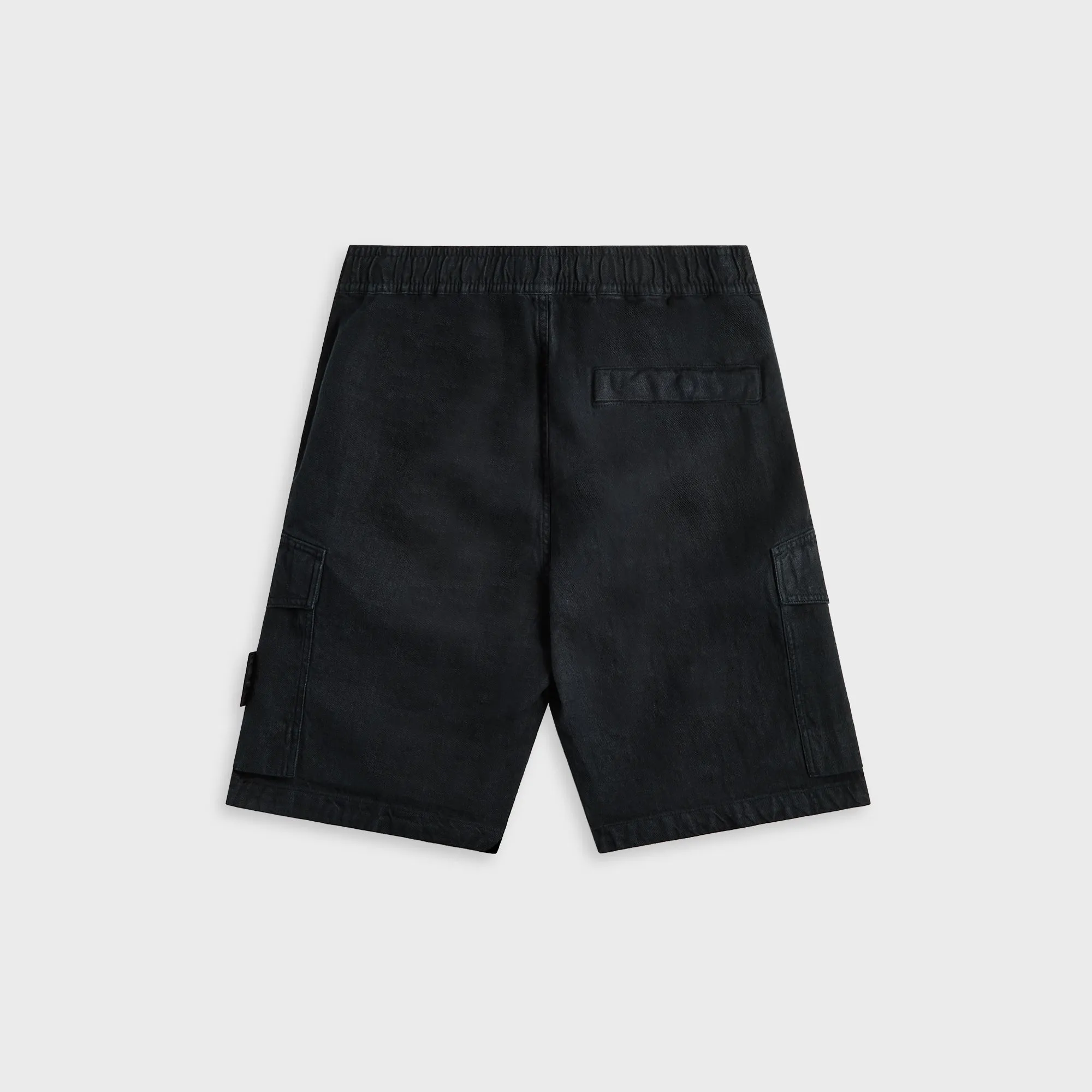 Stone Island Diagonal Linen Garment Dyed Ghost Piece Shorts -  Navy Blue slim fit