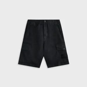 Quick Access Cargo Pockets Stone Island Diagonal Linen Garment Dyed Ghost Piece Shorts -  Navy Blue