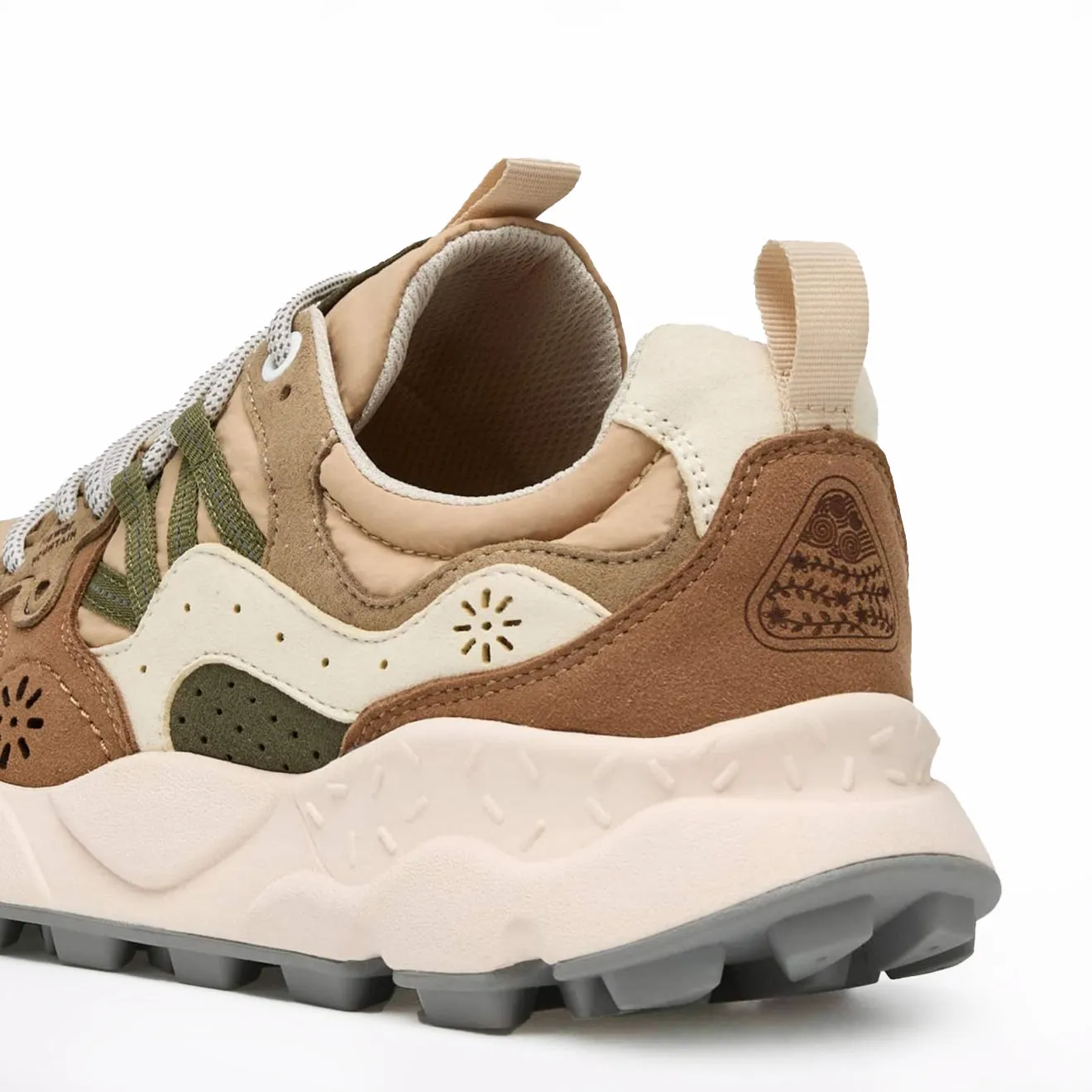 Adjustable Hook and Loop Closure Flower Mountain Yamano 3 Kaiso Trainer Dark Grey / Sand