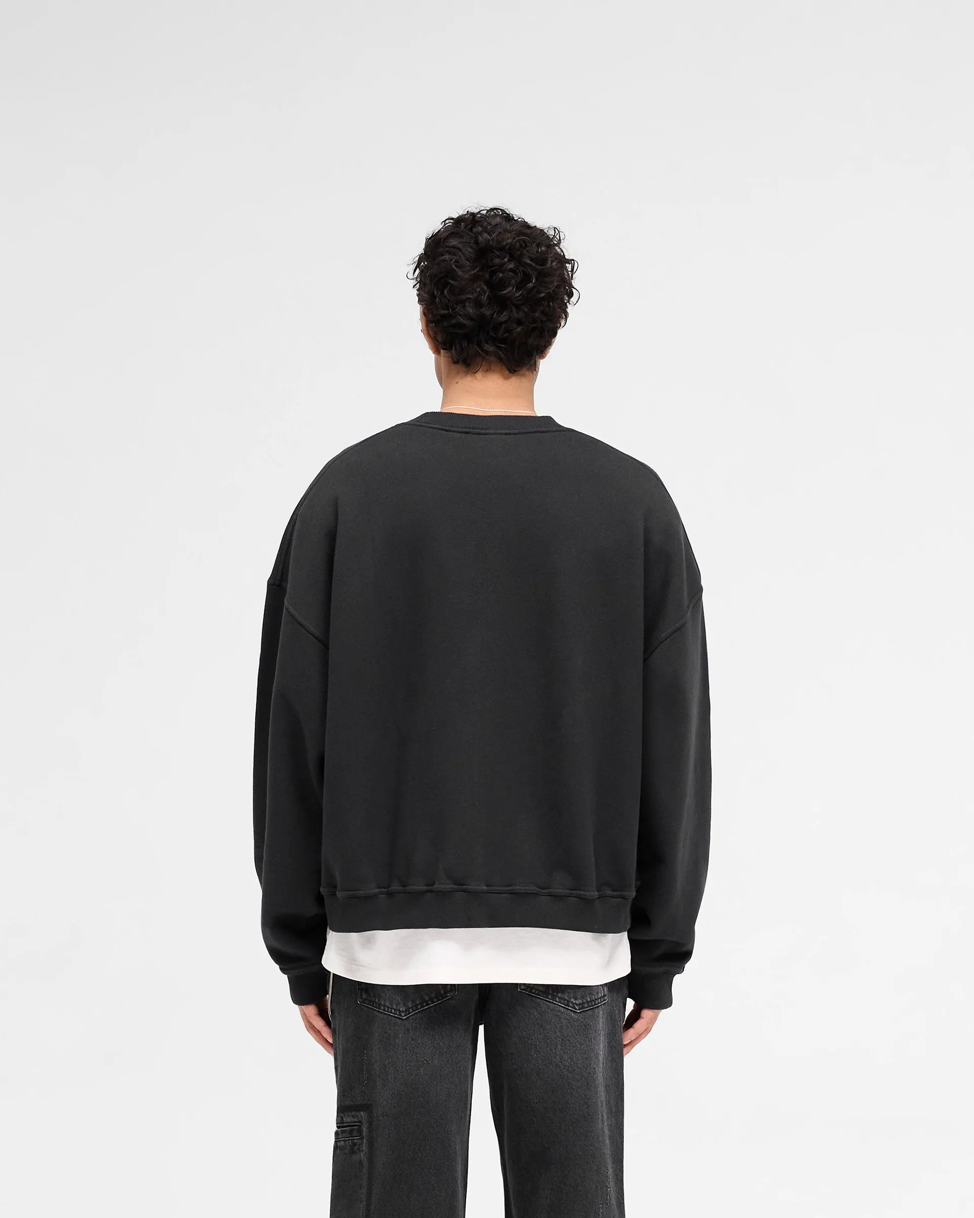 Rep Applique Sweater - Off Black Cozy Texture sporty wear