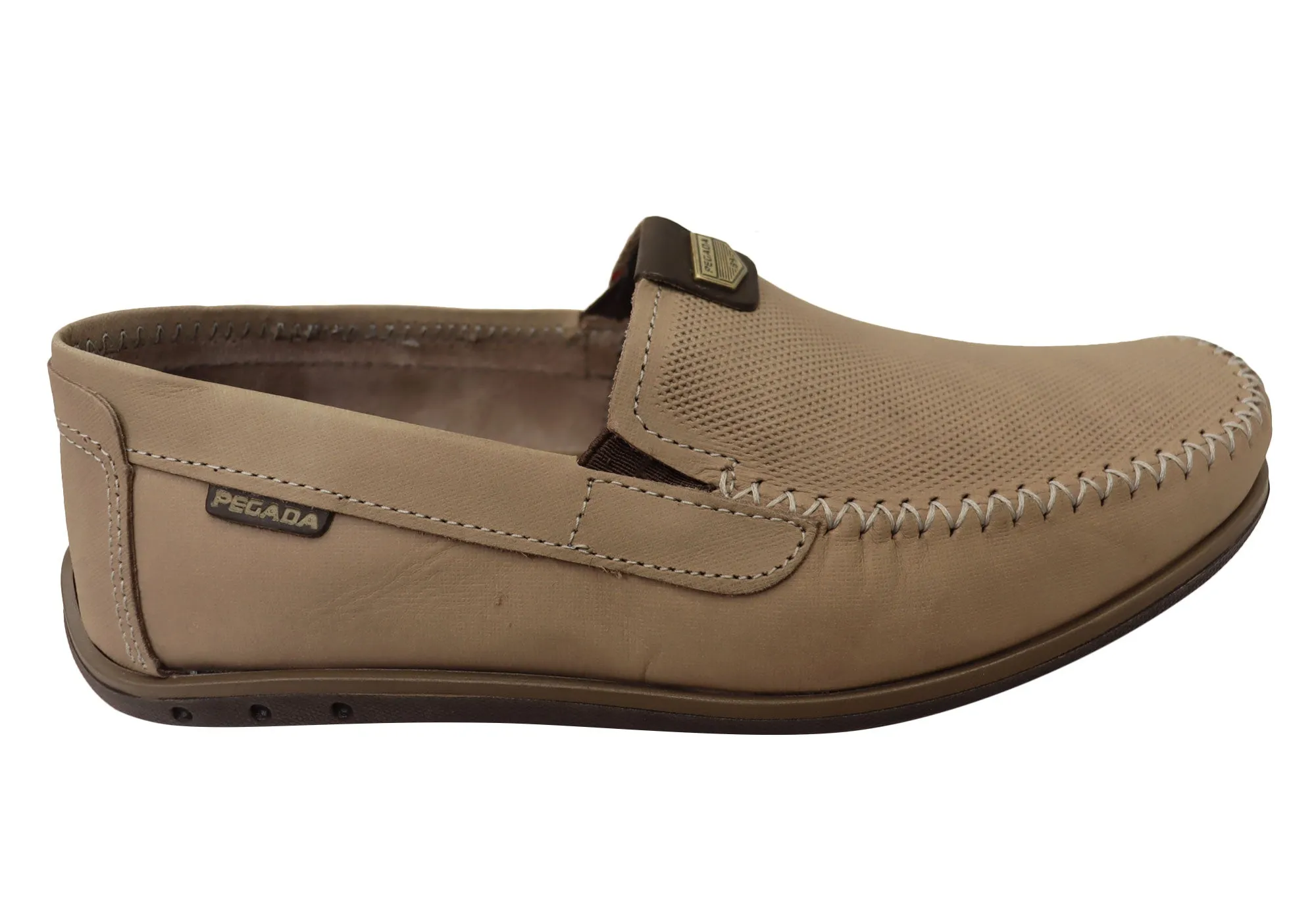 Pegada Oscar Mens Comfortable Leather Loafers Shoes Made In Brazil Fast Walk Casual Padding