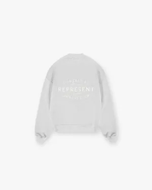 Shiny Finish product hat style statement Represent Owners Club Stamp Sweater - Ash Grey