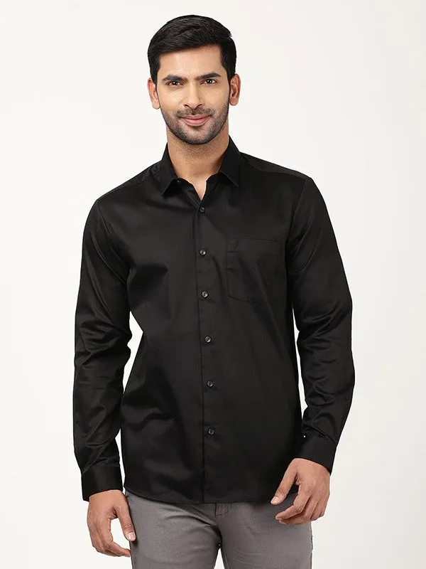 Men Solid Full Sleeve Cotton Stretch Shirt Everyday Look