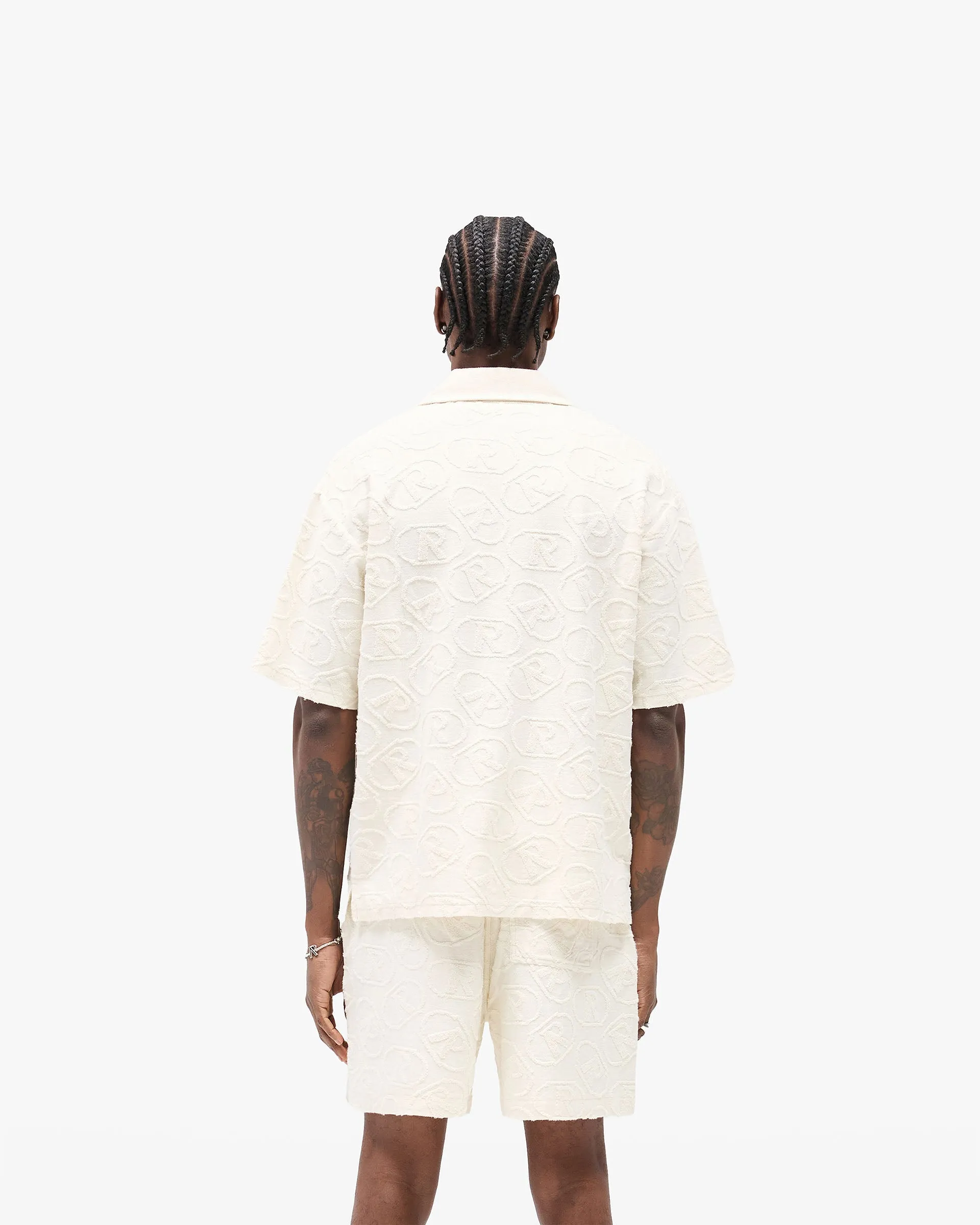 All Over Print Towel Shirt - Aged White Chic Design