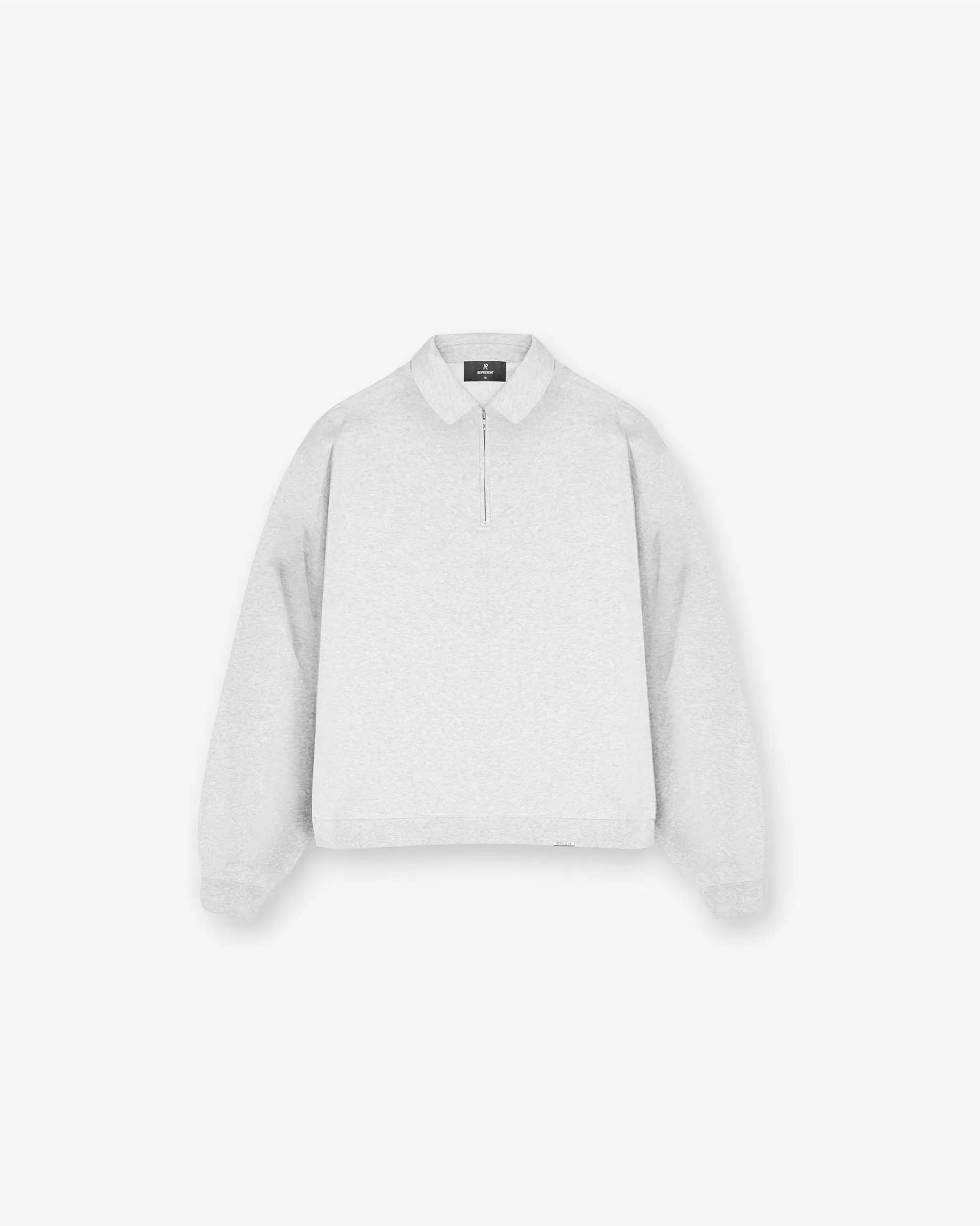 Sporty Comfort Initial Boxy Quarter Zip - Ice Grey Marl