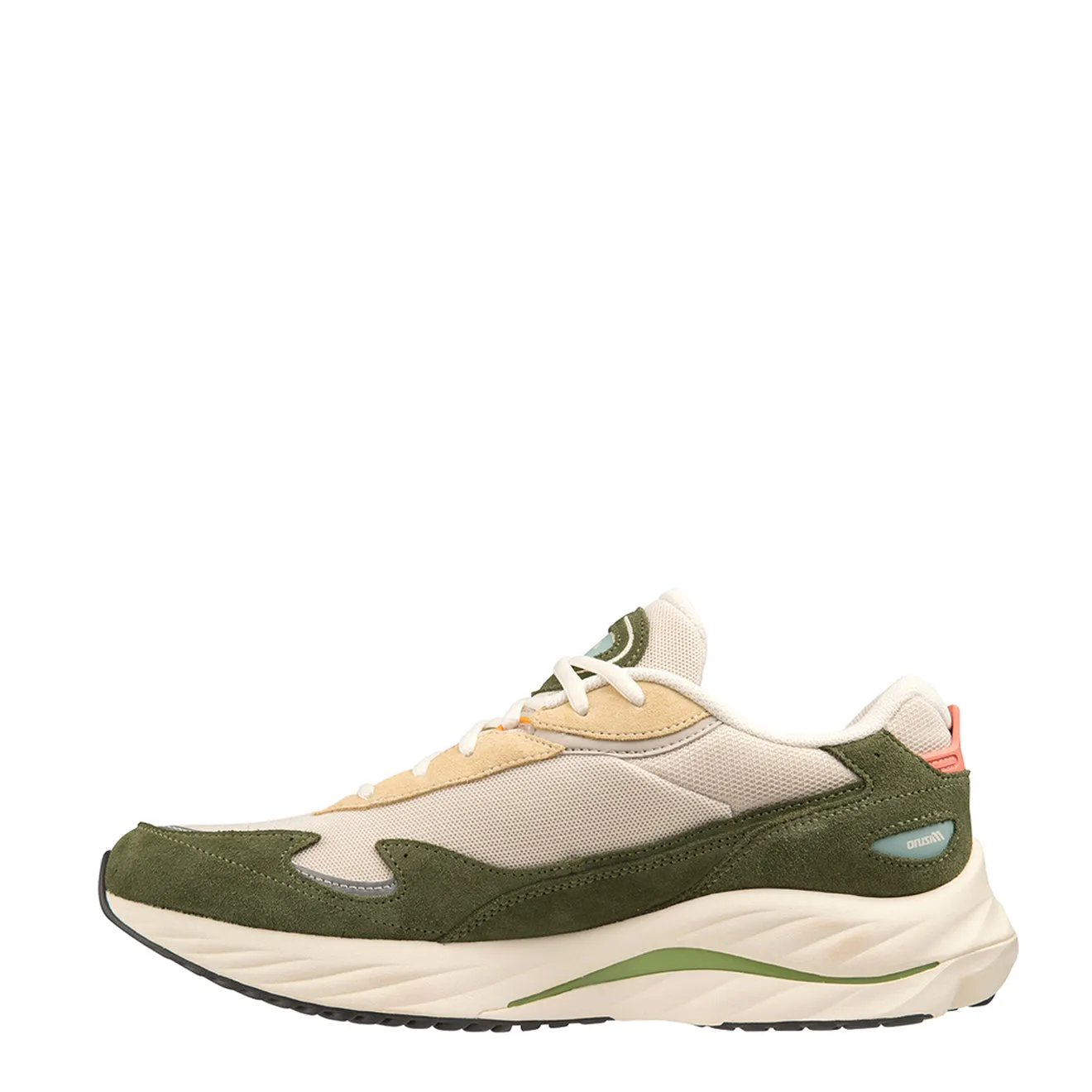 Mizuno Wave Rider B Trainer Summer Sand / Dark Shadow / Rifle Green Step Tall Adjustable Closure