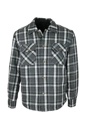MJ001 - Men's Check Padded Overshirt - GREY (Black/White) Breathable Lamination Quick Core