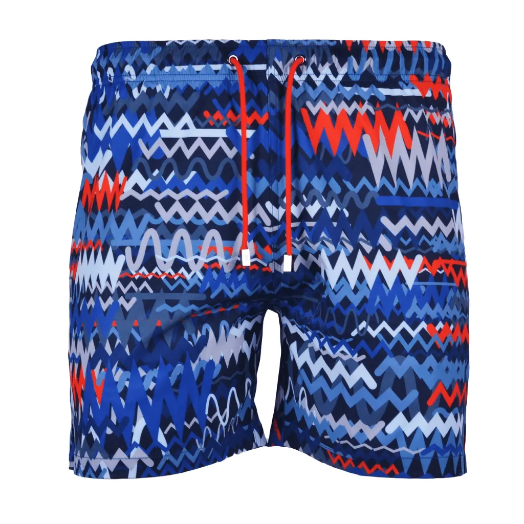 Quick Absorption Moda Bandidos Osciallte Blue Red Swim Short Men