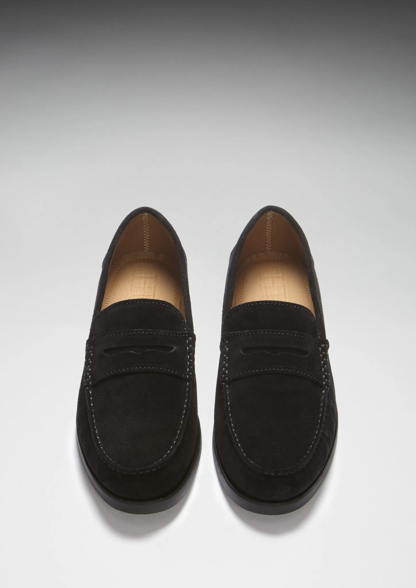 Boat Loafers, black suede Hold Path