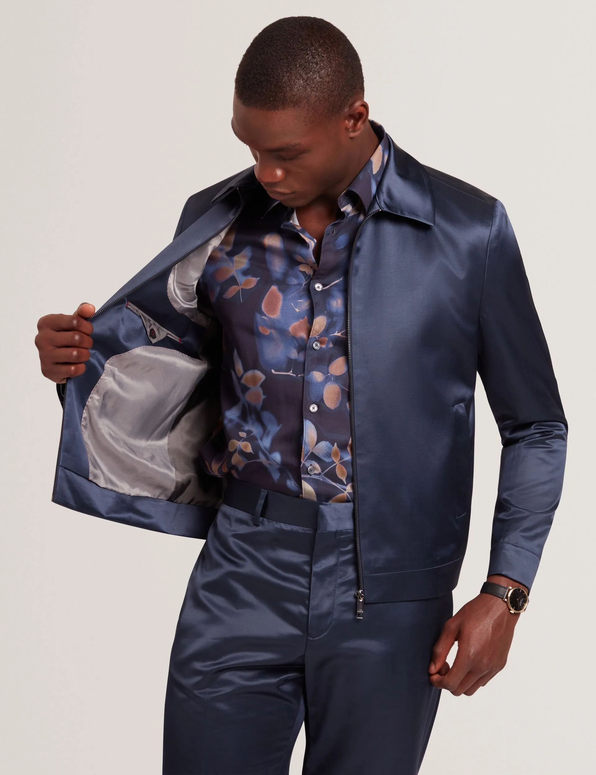 Wrinkle Free Texture Crisp Layer FLUIDJ | NAVY