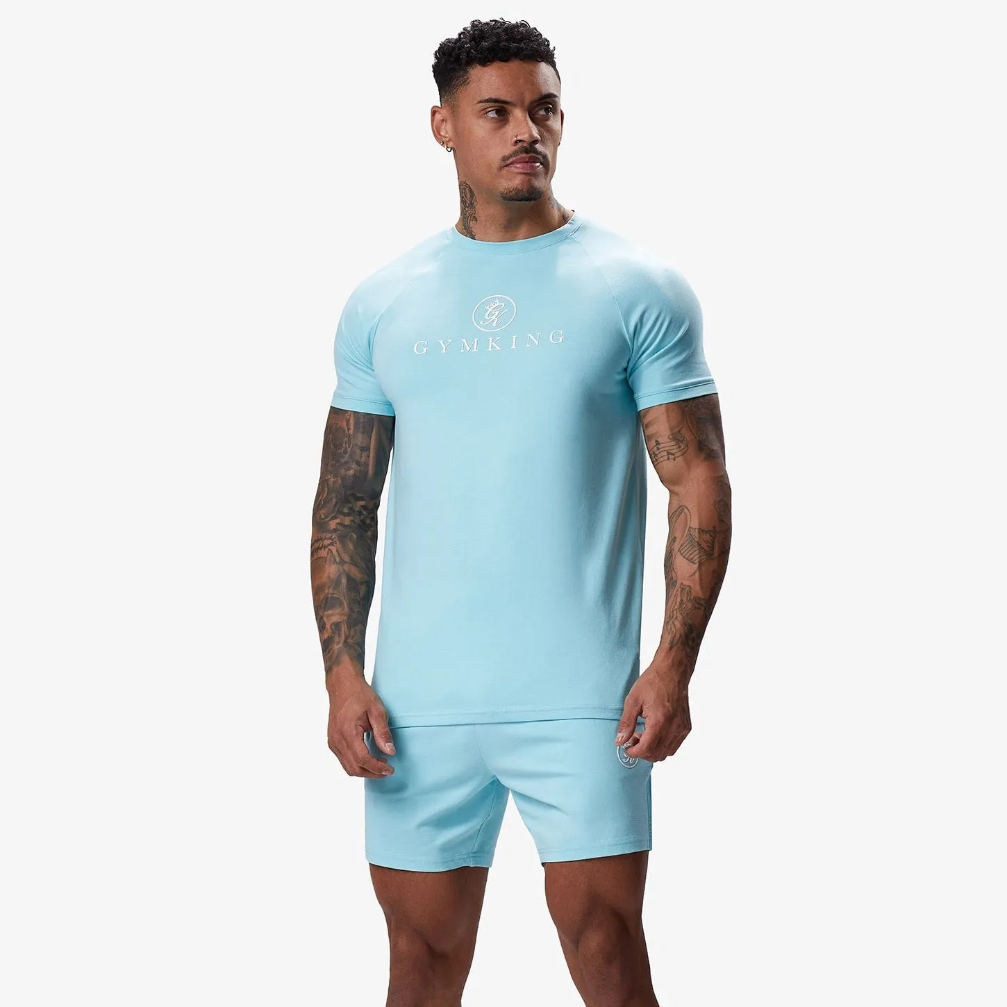Gym King Pro Jersey Tee - Aqua Sky Biodegradable Textile