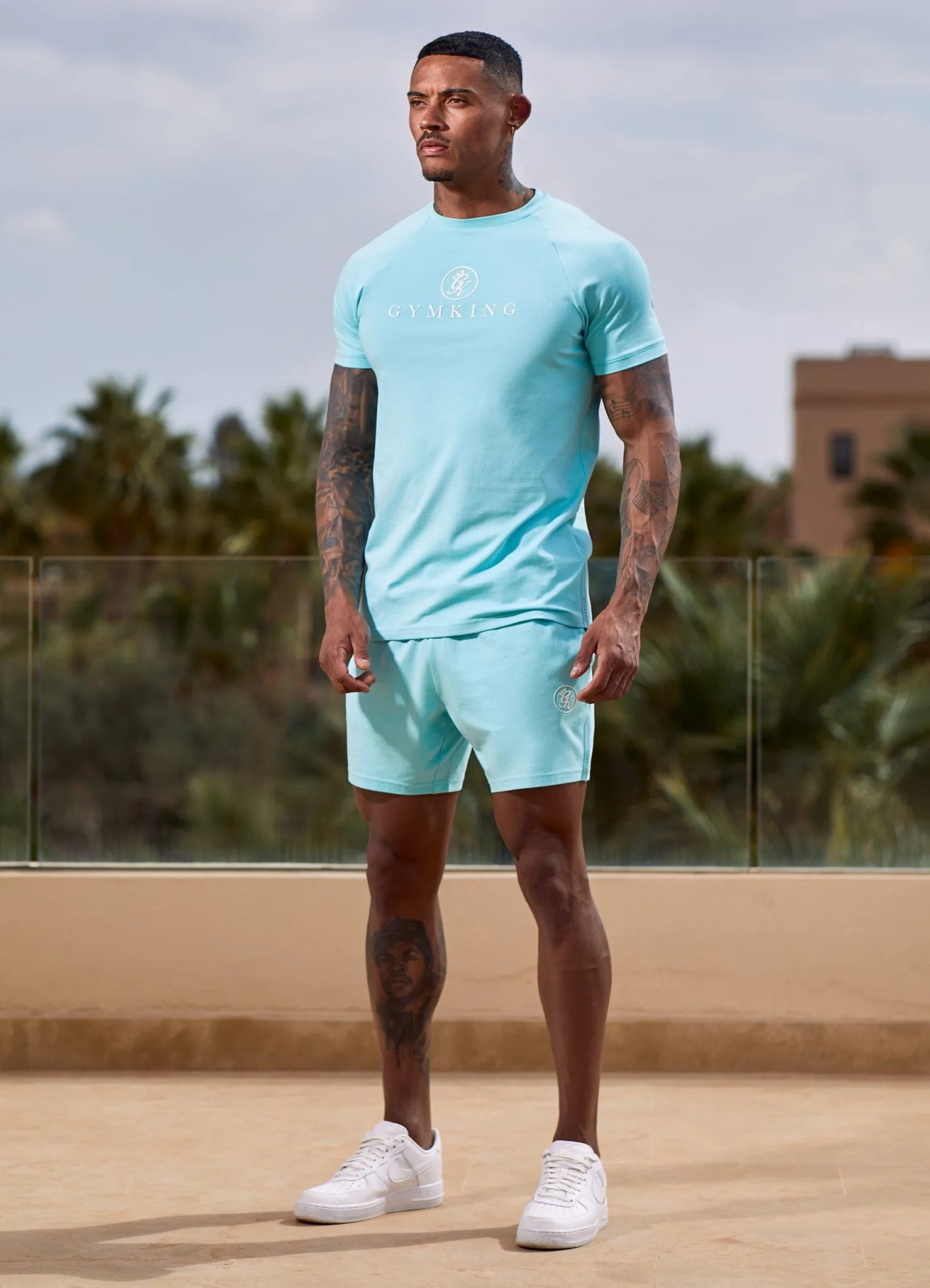 Light Style Trend Comfy Choice Gym King Pro Jersey Tee - Aqua Sky