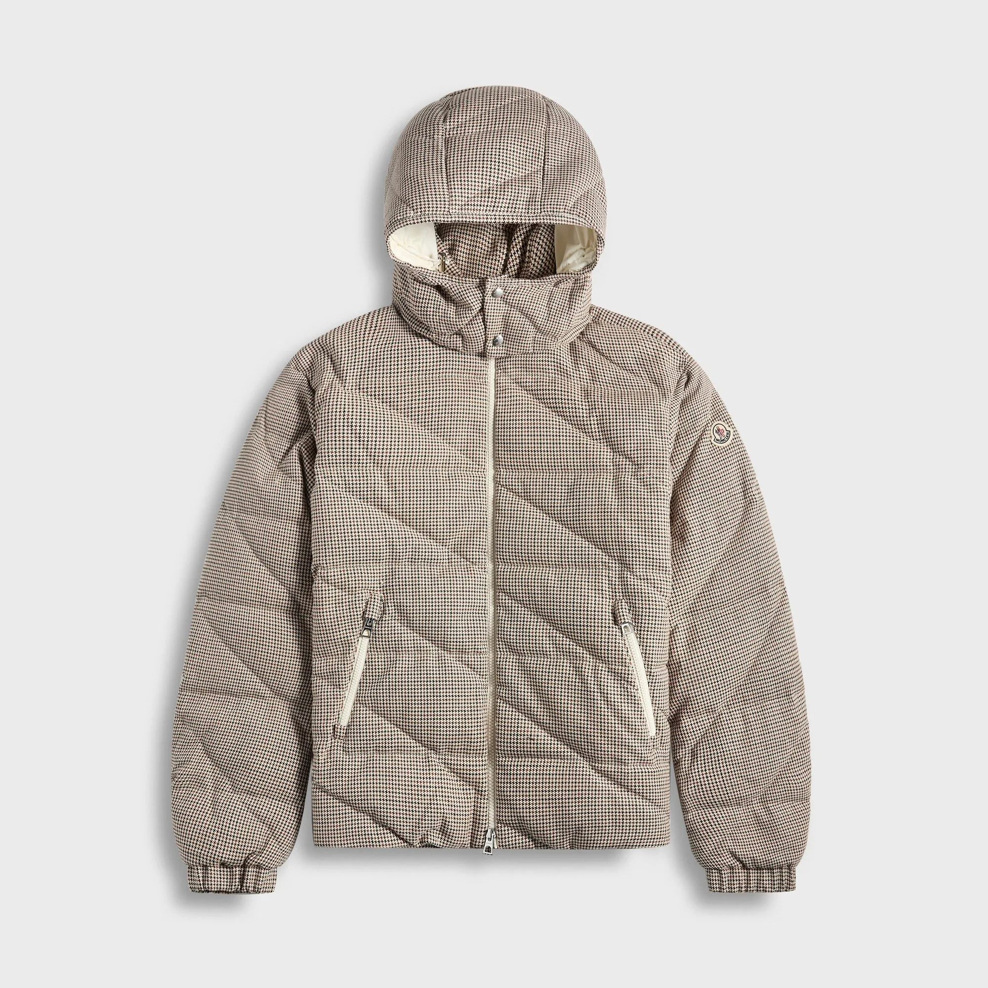 Adjustable Cuffs Trendy Feel Moncler Psyllos Wool-Blend Hooded Down Jacket - Grey
