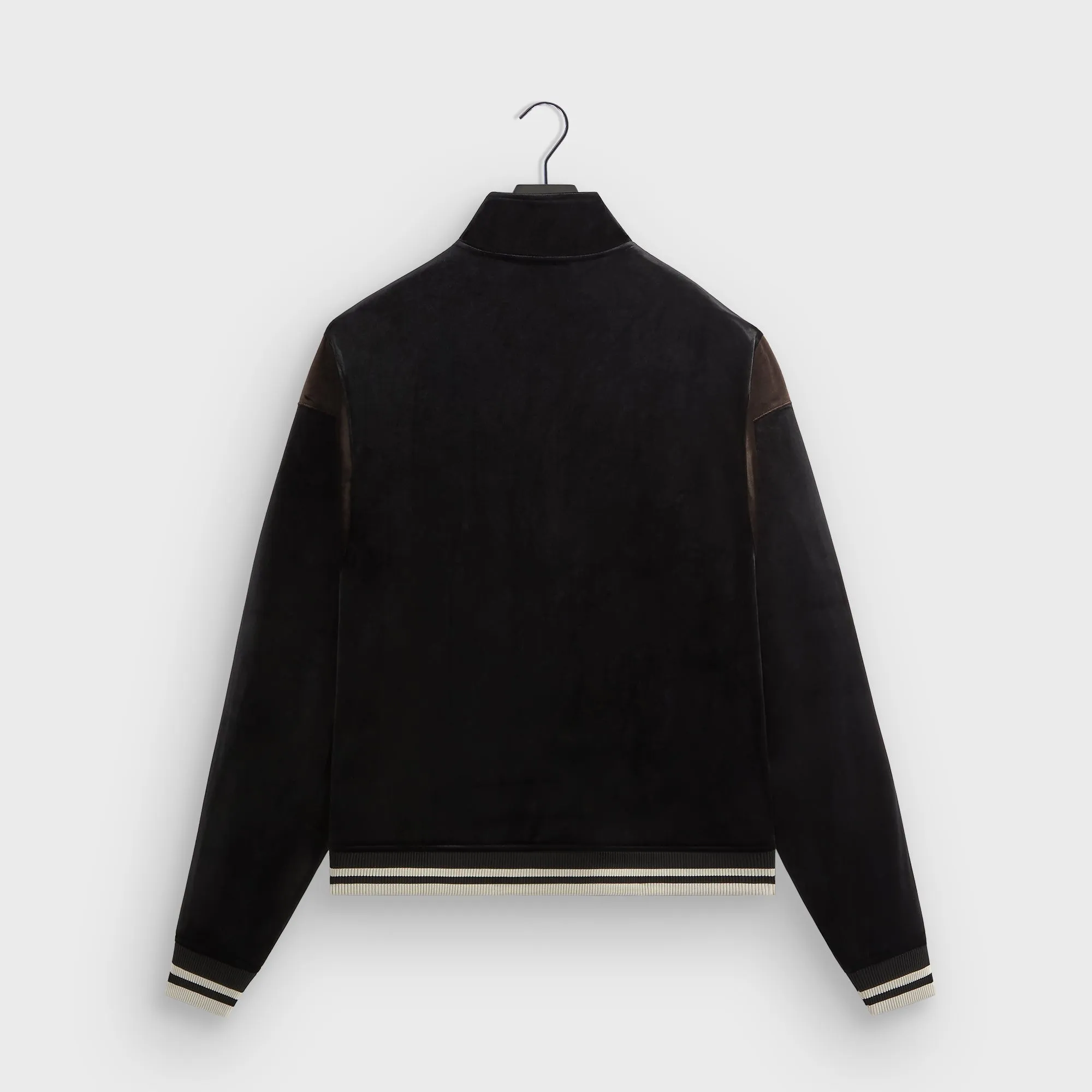 Kith Velvet Rui Track Jacket - Black Modern Travel Look Statement Outerwear