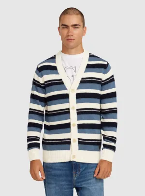 Navy Florry Striped Cardigan right for spring Sports Apparel
