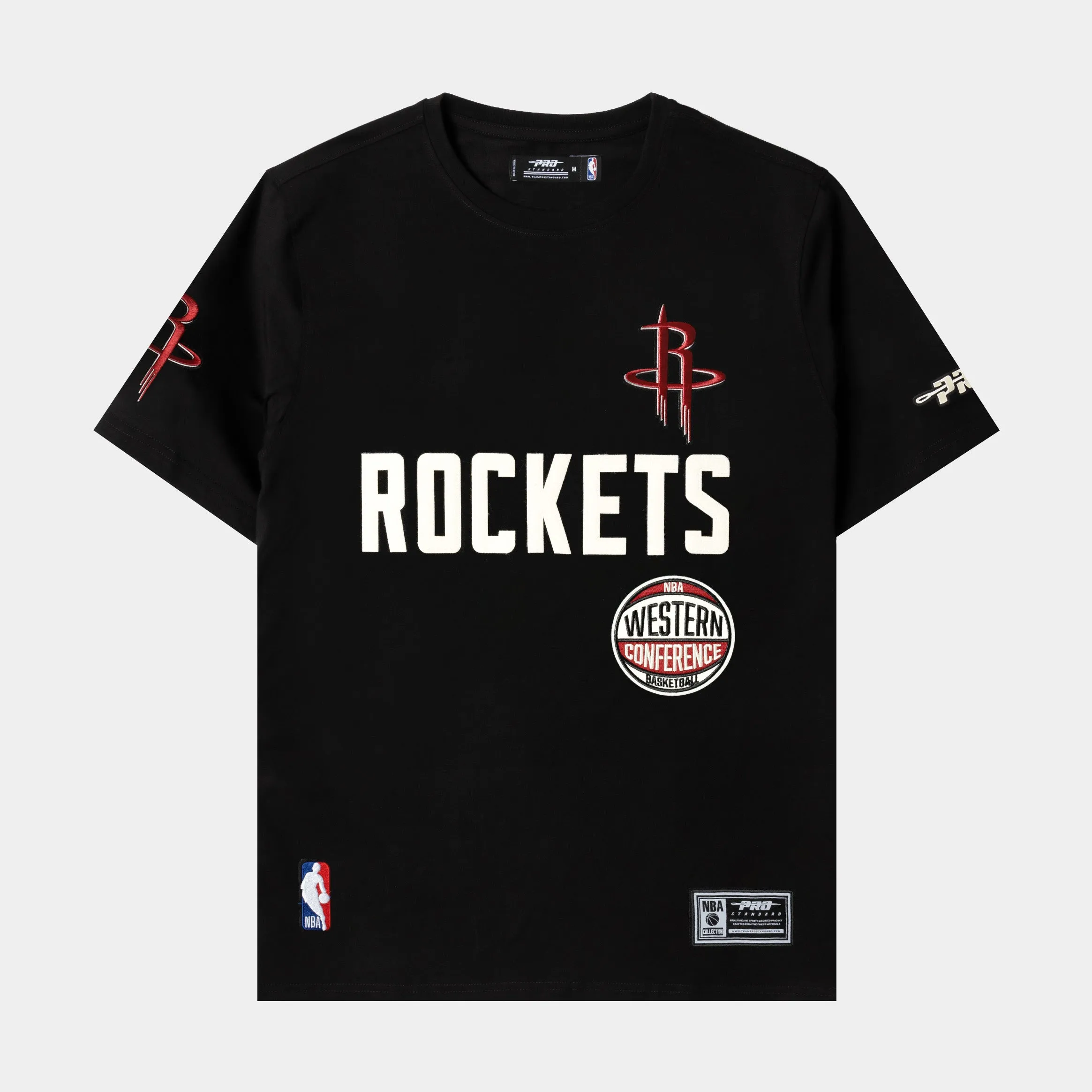 NBA Houston Rockets Original Mens Short Sleeve Shirt (Black/White) Drop Shoulder Design