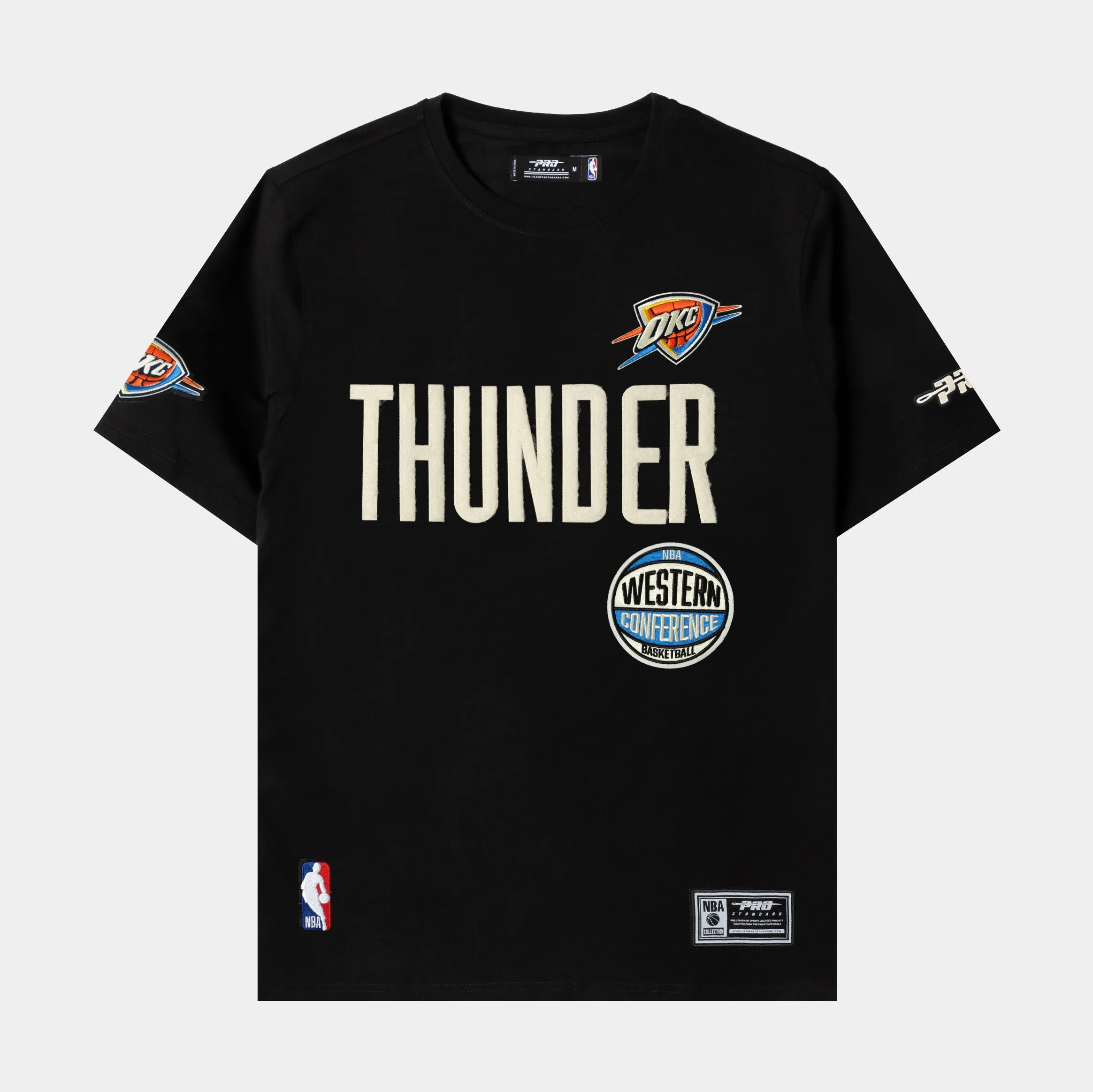NBA Oklahoma City Thunder Original Mens Short Sleeve Shirt (Black/White) Vibrant Colors Ultra Soft Texture