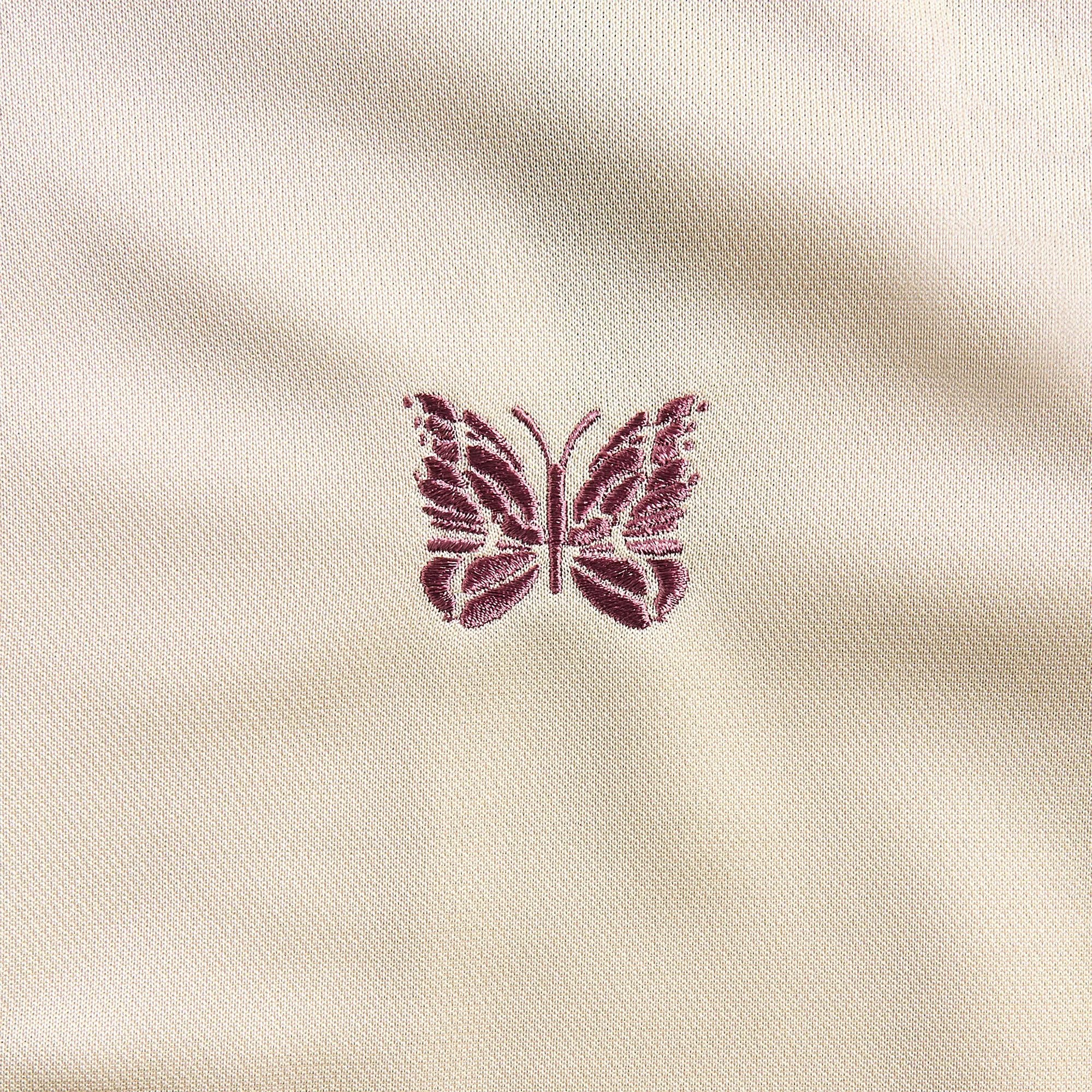 No Roll Collar Technology Needles Track Jacket Poly Smooth - Ivory