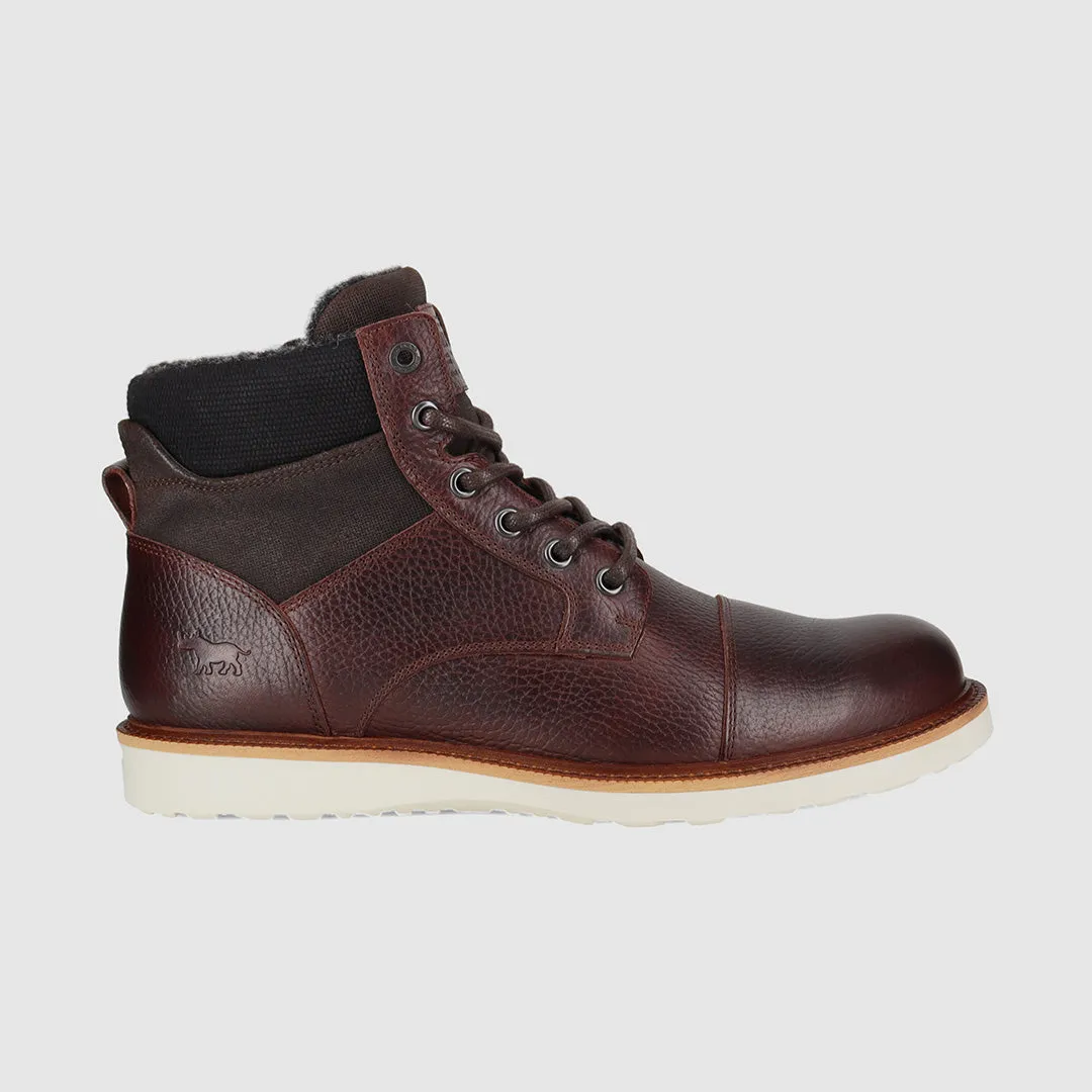 Nepean Lace Up Boots Dark Brown Subtle Lines