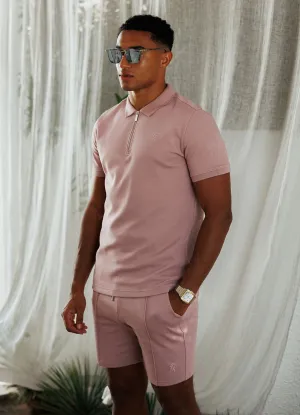 Streetwear Style Active Fashion Gym King Portals Texture Polo - Dusky Pink