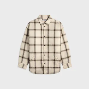 Quick Release Buckle Puffer Design Acne Studios Flannel Button-Up Shirt - Beige / Multi