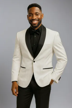 Scratch Resistant Zippers Mazari 5920 4-Way Stretch Tux Blazer BLack