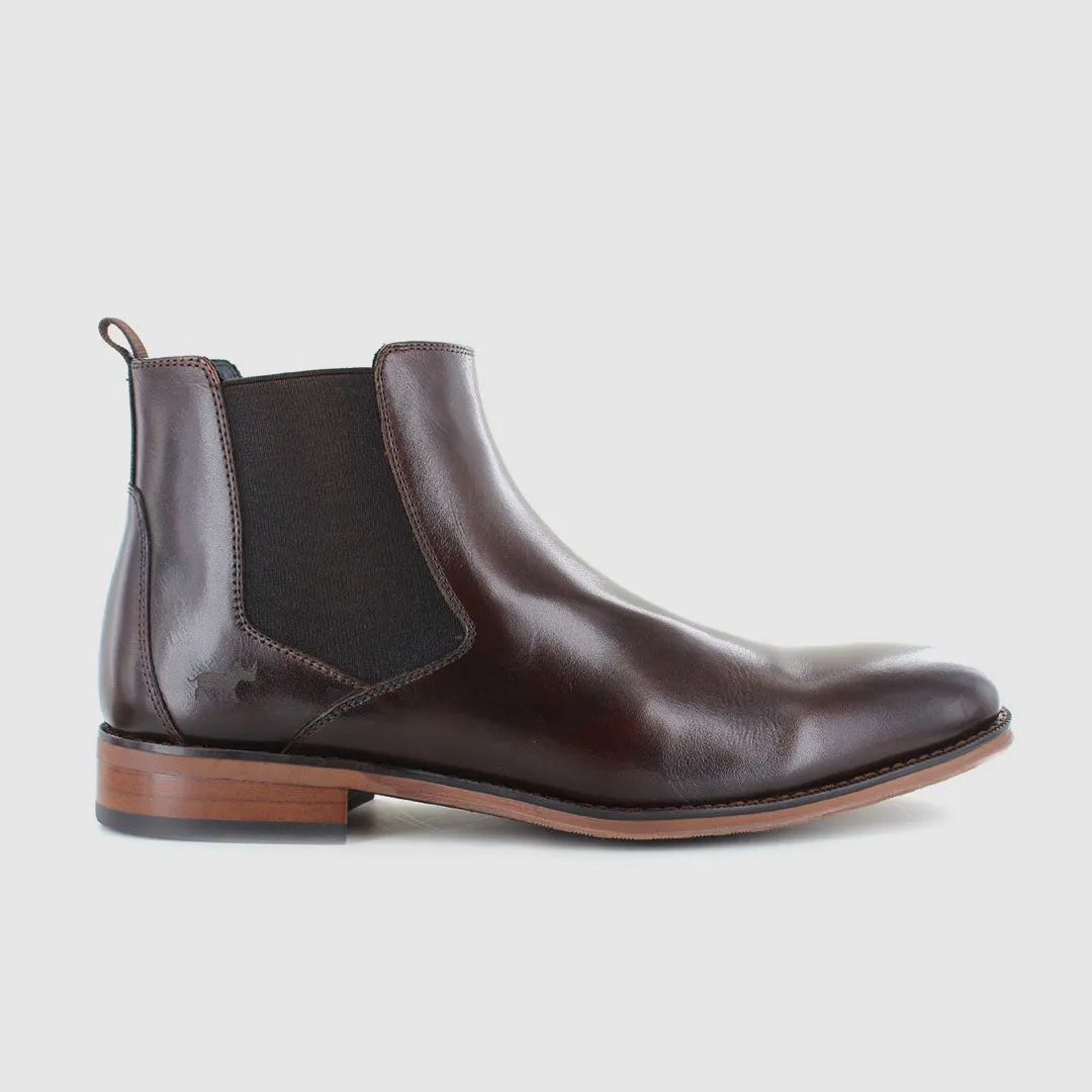Seamless Internal Structure Insulated Rainy Day Commuter Noah Chelsea Boots Dark Brown