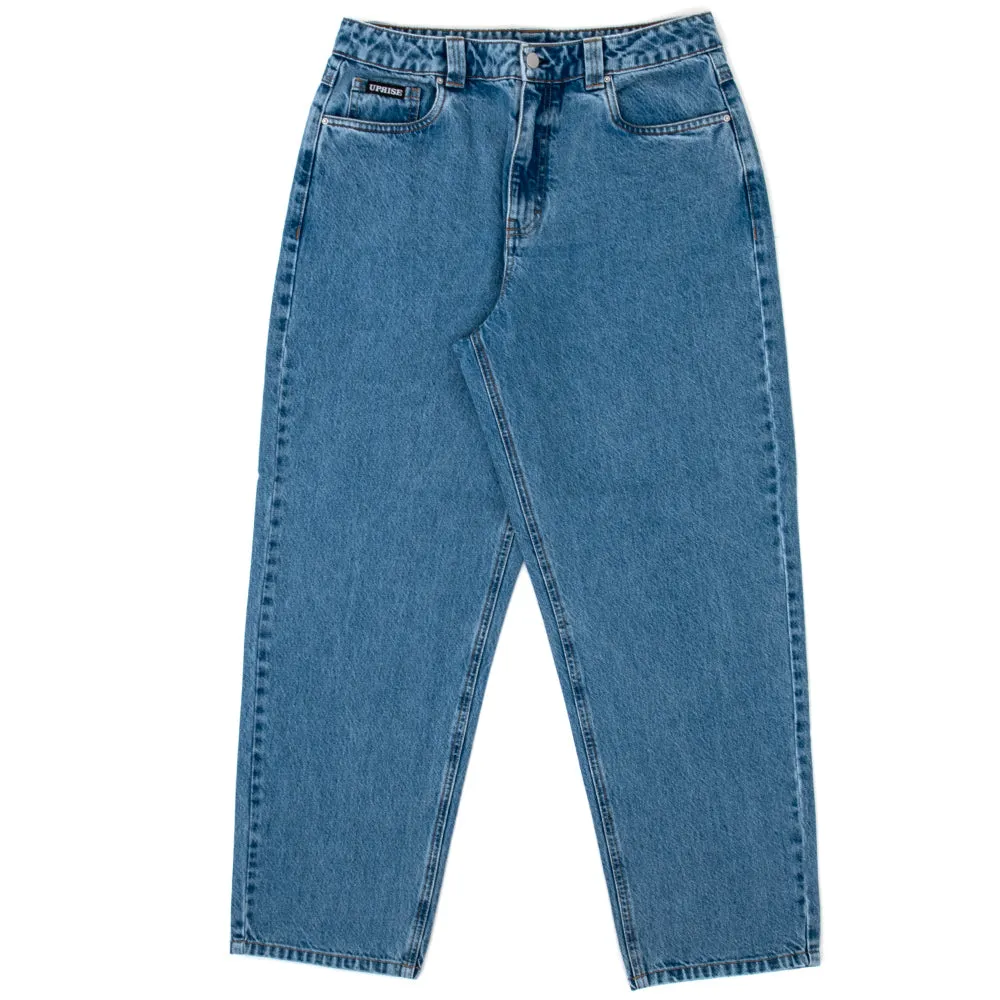 All-day Comfort elastic waistband Clarendon Baggy Denim (Blue Wash)
