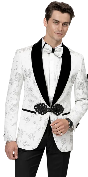 Everyday Active Style Organic Cotton Blend Kent & Park Slim FIT Blazer J168 White/Black