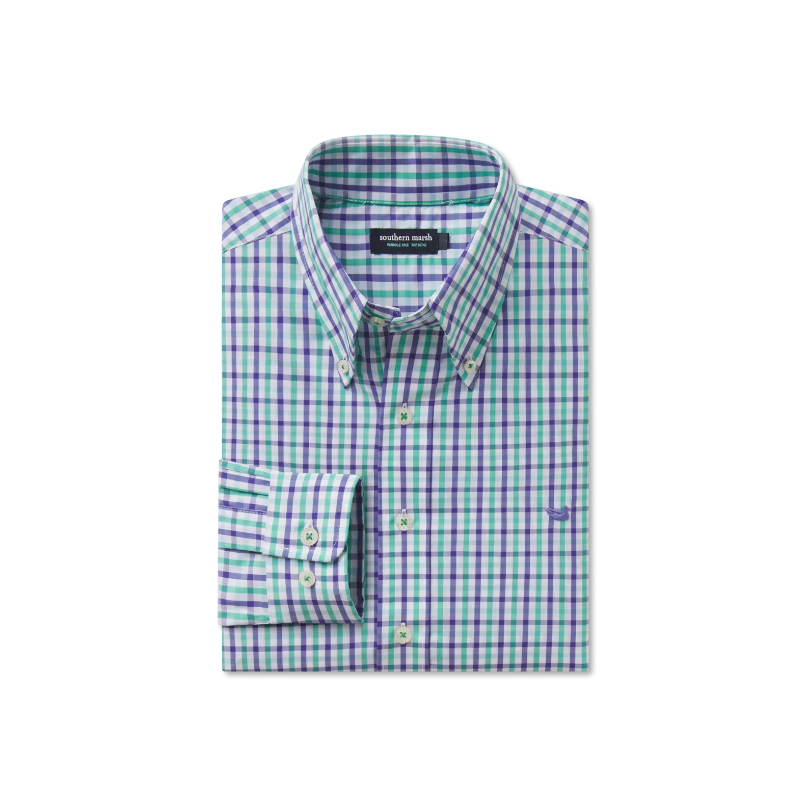 Compact Fold Design High-End Look Evans Gingham Dress Shirt