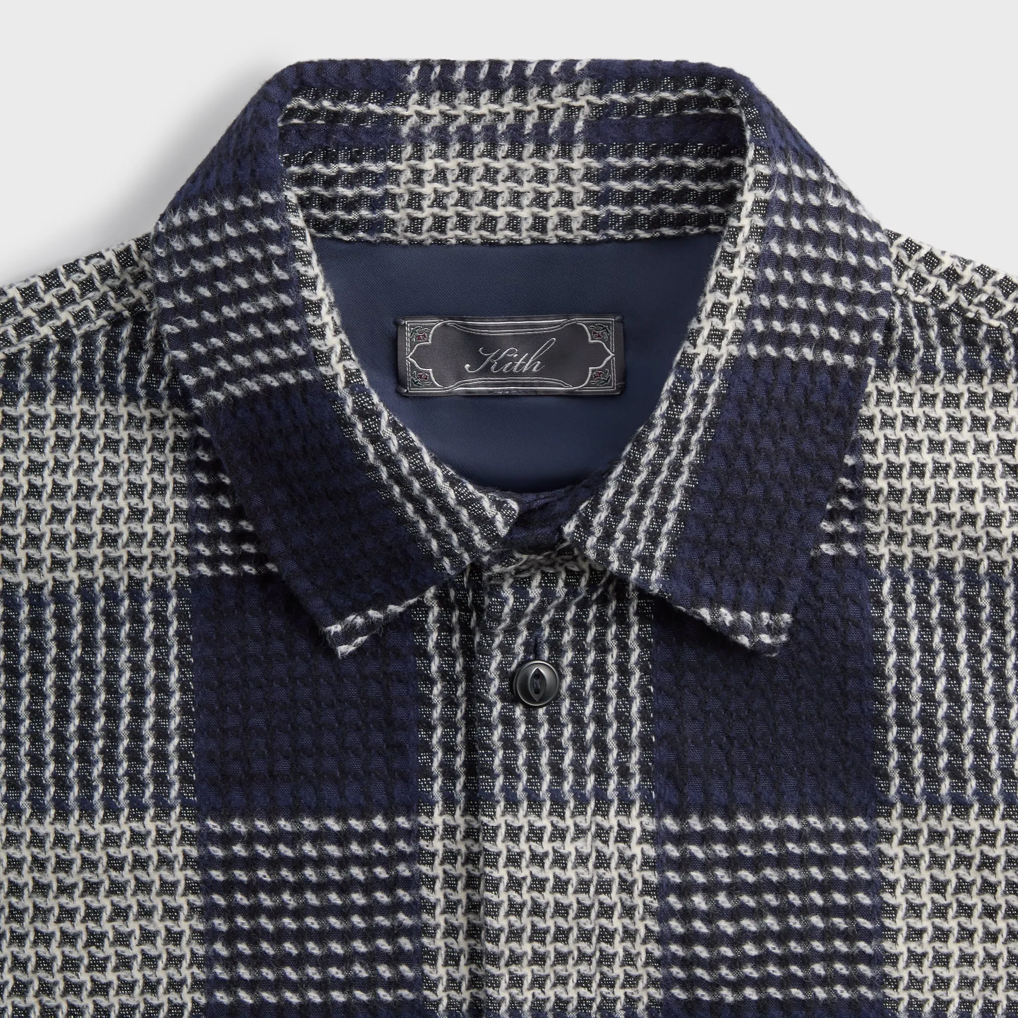 Evening Chill Piece LowProfileStitching Kith Textured Plaid Deon Shirt - Nocturnal