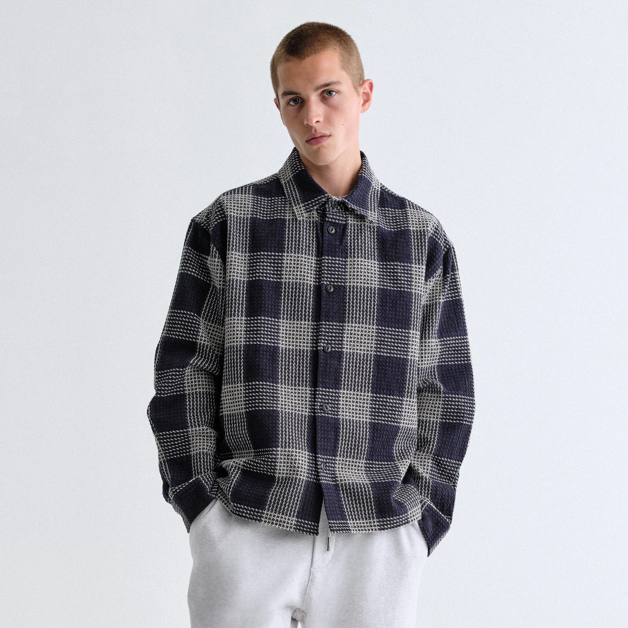 Kith Textured Plaid Deon Shirt - Nocturnal Mold Resistant Coating