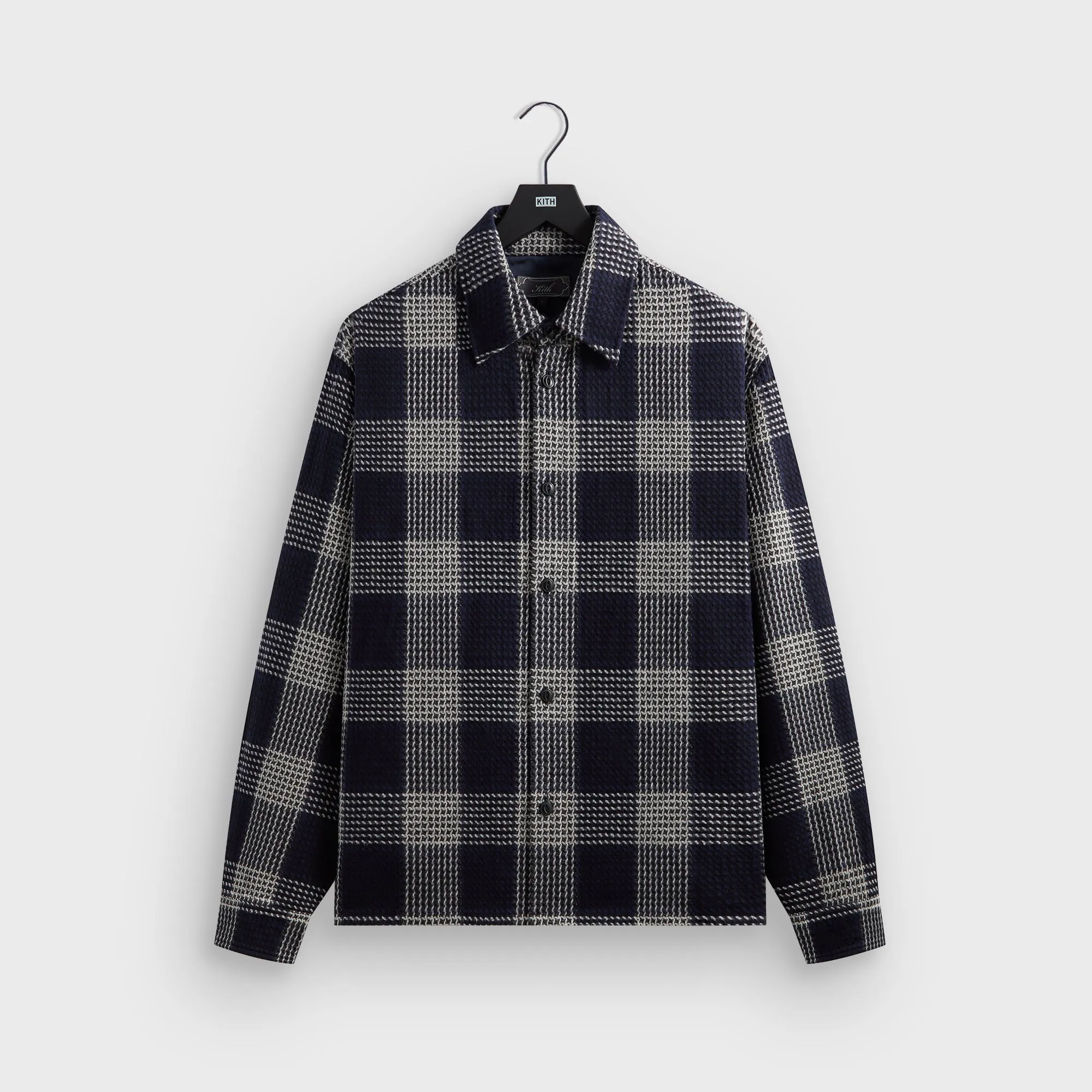 Quick Dry Performance Kith Textured Plaid Deon Shirt - Nocturnal